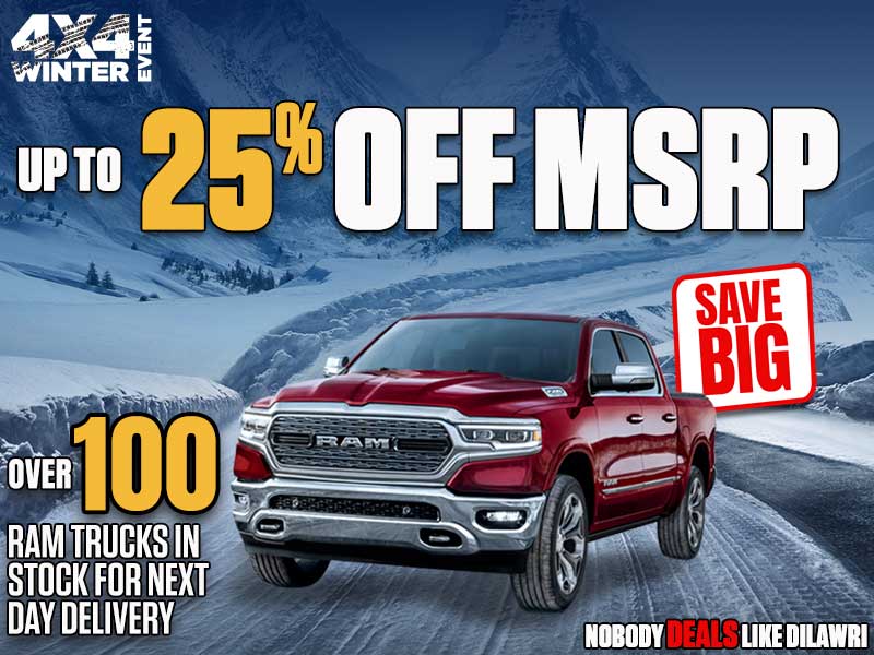 UP TO 25% OFF MSRP ON RAM TRUCKS