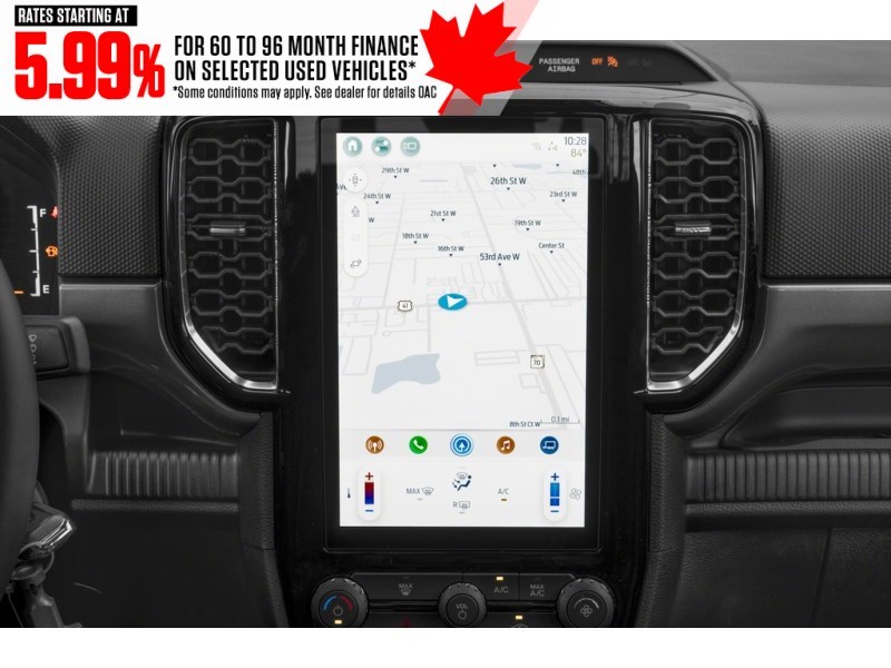 2024 Ford Ranger XLT 4WD SuperCrew 5' Box Interior Shot 8