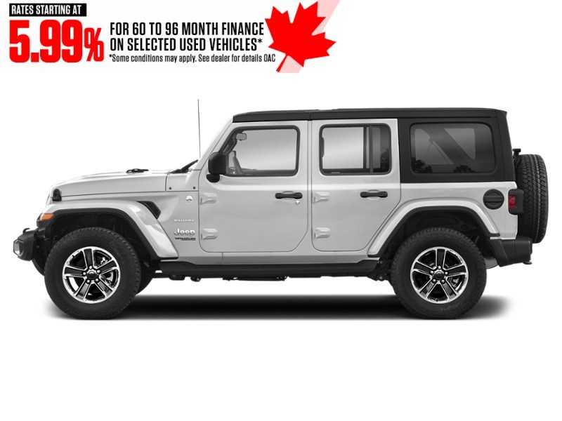 2020 Jeep Wrangler Unlimited Sahara 4x4 Bright White  Shot 3