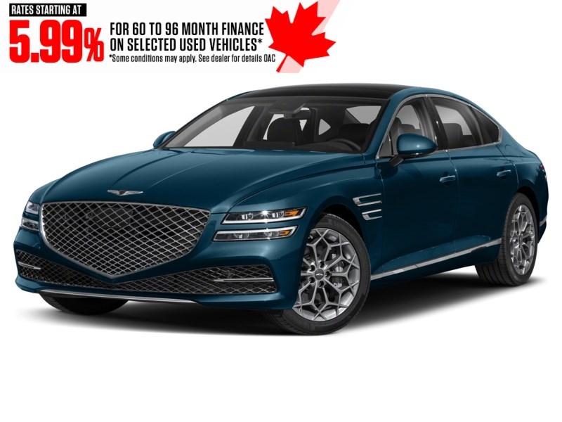 2021 Genesis G80 3.5T Prestige AWD Tasman Blue  Shot 4